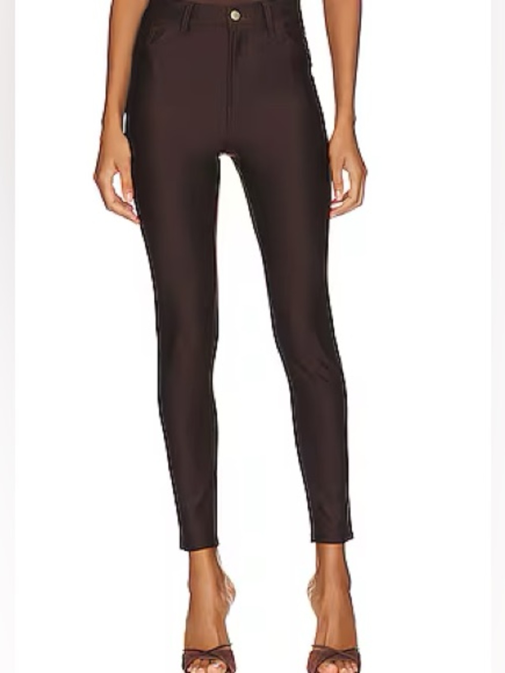 Good American Compression Shine Good Waist Leggings | Size 8/29 | Midnight Black